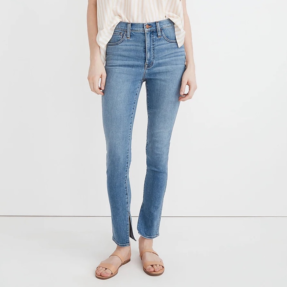 Madewell 10-Inch High Waist Roadtripper Ankle Slit Supersoft Jeans